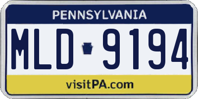 PA license plate MLD9194