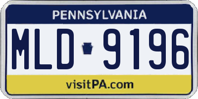 PA license plate MLD9196