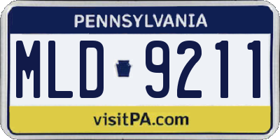 PA license plate MLD9211
