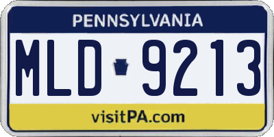 PA license plate MLD9213