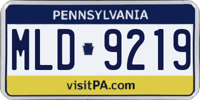 PA license plate MLD9219