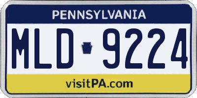 PA license plate MLD9224