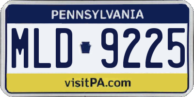 PA license plate MLD9225