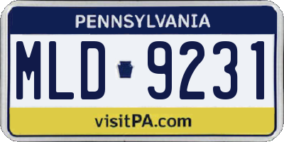 PA license plate MLD9231