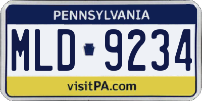 PA license plate MLD9234