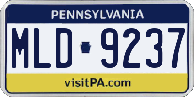 PA license plate MLD9237