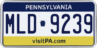 PA license plate MLD9239