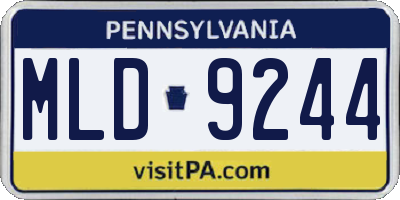 PA license plate MLD9244