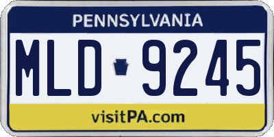 PA license plate MLD9245