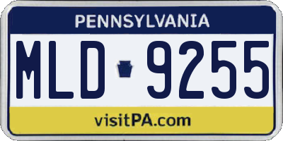 PA license plate MLD9255