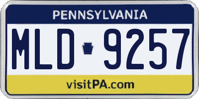 PA license plate MLD9257
