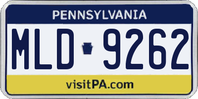 PA license plate MLD9262