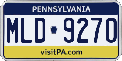 PA license plate MLD9270