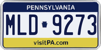 PA license plate MLD9273
