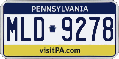 PA license plate MLD9278