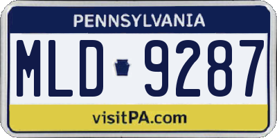 PA license plate MLD9287