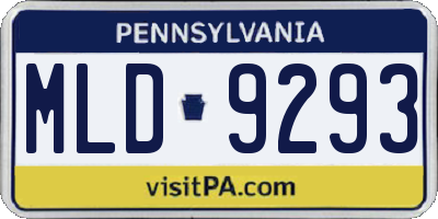 PA license plate MLD9293