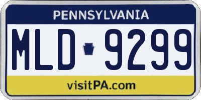 PA license plate MLD9299