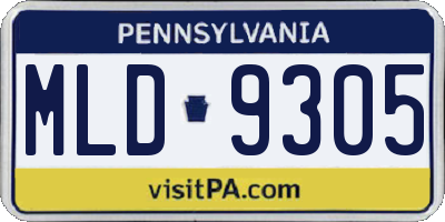 PA license plate MLD9305