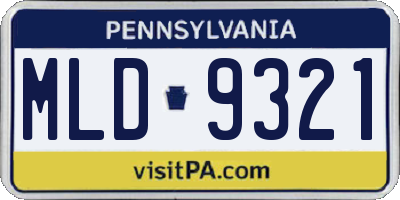 PA license plate MLD9321