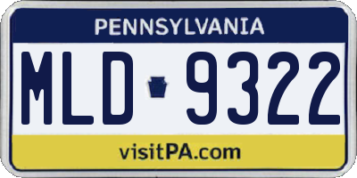 PA license plate MLD9322