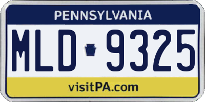 PA license plate MLD9325