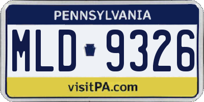 PA license plate MLD9326