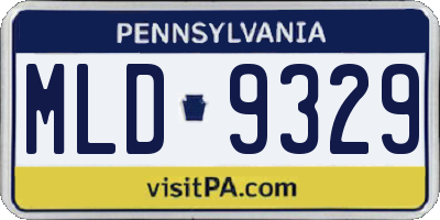 PA license plate MLD9329