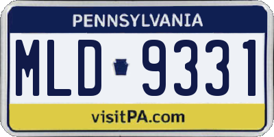 PA license plate MLD9331