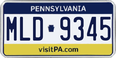 PA license plate MLD9345