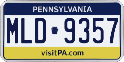 PA license plate MLD9357