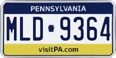 PA license plate MLD9364
