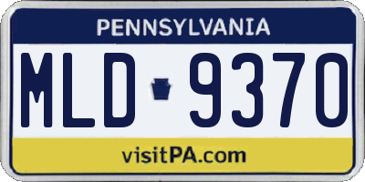 PA license plate MLD9370