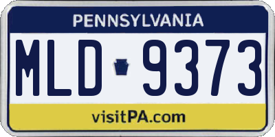 PA license plate MLD9373