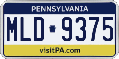 PA license plate MLD9375