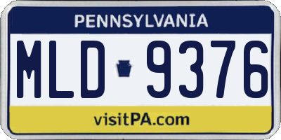 PA license plate MLD9376