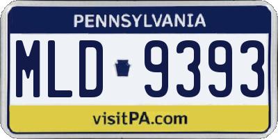 PA license plate MLD9393
