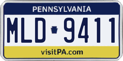 PA license plate MLD9411