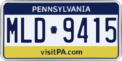 PA license plate MLD9415