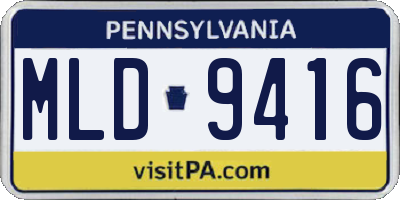 PA license plate MLD9416