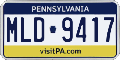 PA license plate MLD9417