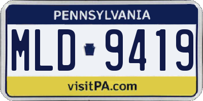 PA license plate MLD9419