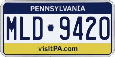 PA license plate MLD9420