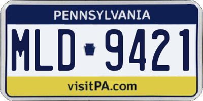 PA license plate MLD9421