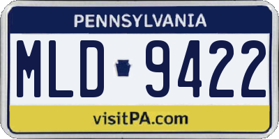 PA license plate MLD9422
