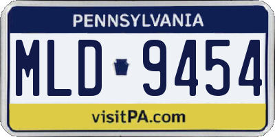 PA license plate MLD9454