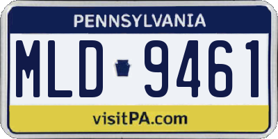 PA license plate MLD9461