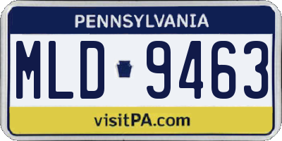 PA license plate MLD9463