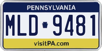 PA license plate MLD9481