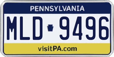 PA license plate MLD9496